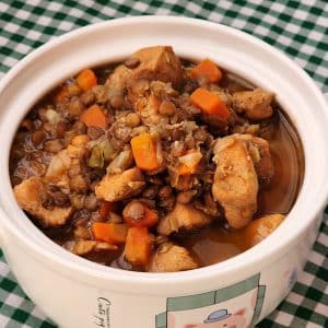 sopa de lentilha com frango