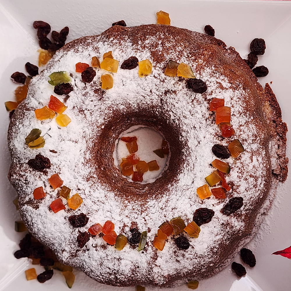 Bolo Natalino Amanteigado com Frutas Secas