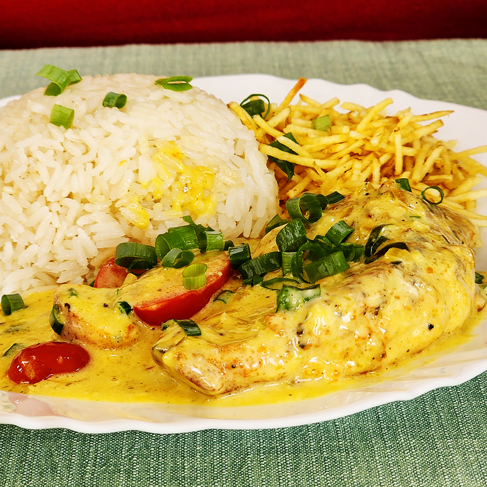 Frango Cremoso com Nata e Vinho Branco